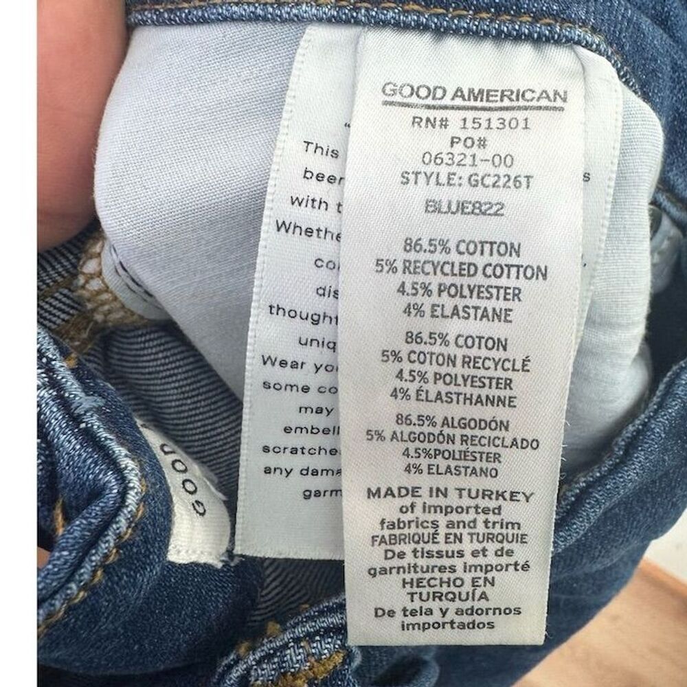Good American Women's High-Rise Straight Leg Jeans Blue Size M 6-12 - Picture 4 of 4